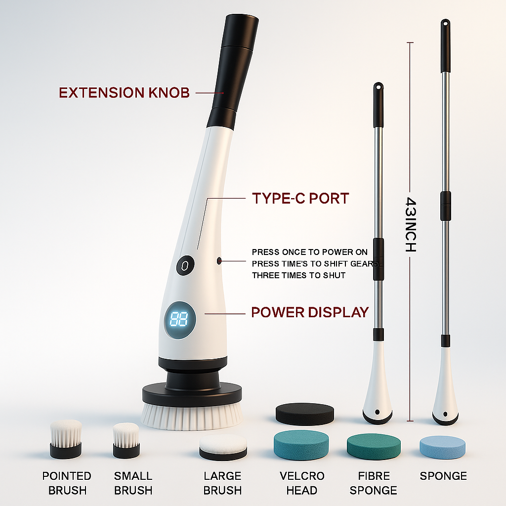 Electric Cleaning Brush Multi-functional 7-in-1