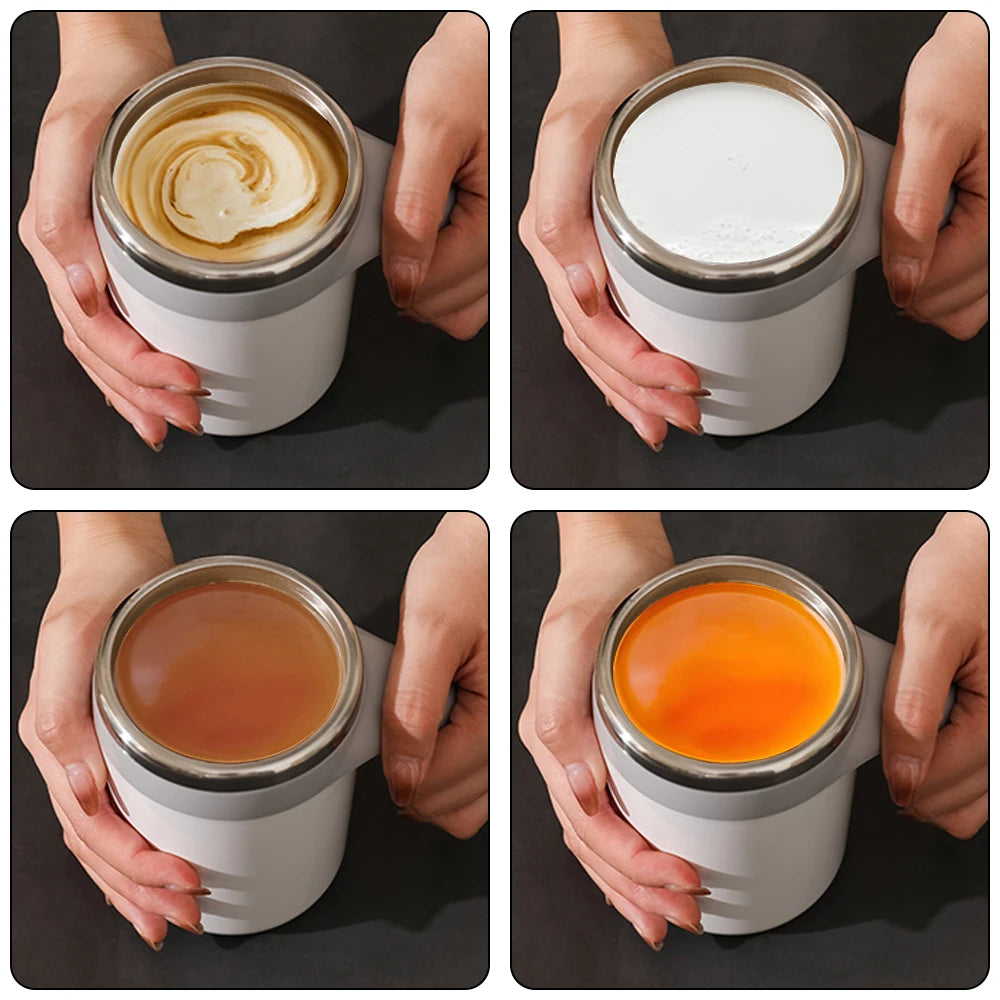 Coffee Milk Mixing Cup Magnetic Rotating Blender Auto Stirring Cup New Lazy Smart Mixer Warmer Bottle Mark Cup USB Charging