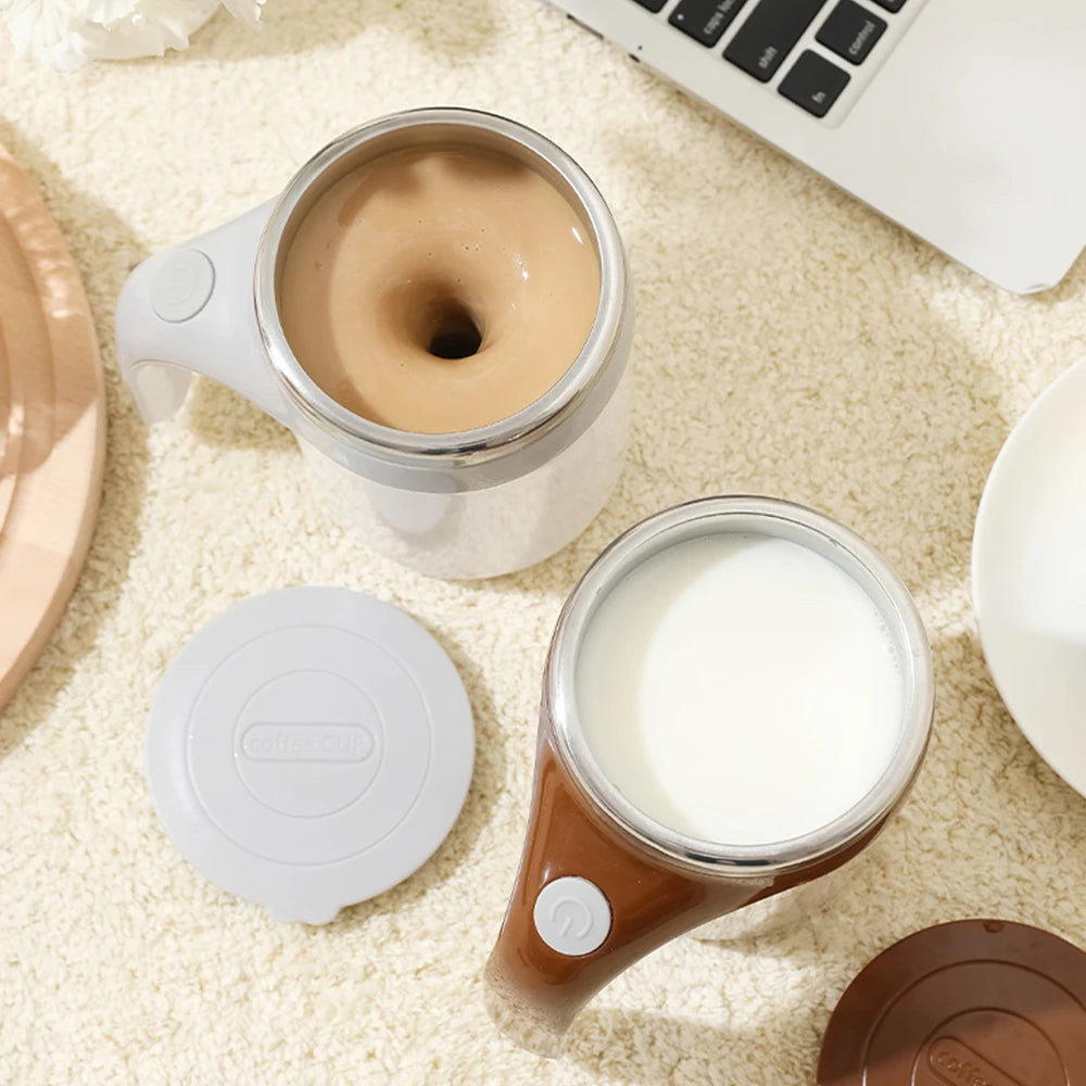Coffee Milk Mixing Cup Magnetic Rotating Blender Auto Stirring Cup New Lazy Smart Mixer Warmer Bottle Mark Cup USB Charging